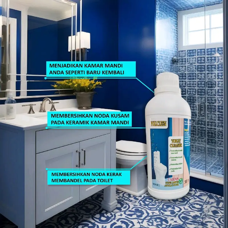 POLLCLEEN TOILET CLEANER PEMBERSIH NODA KERAK KAMAR MANDI ISI 1000ML cairan  pembersih 7