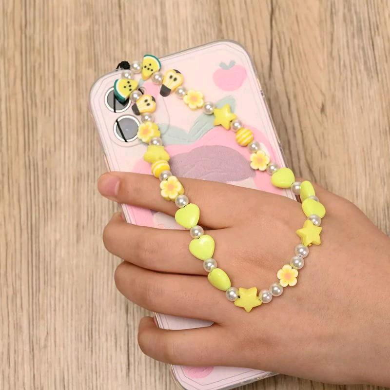 Gantungan HP manik smile | Tali hp Ala Korea 20cm dengan Lanyard 6
