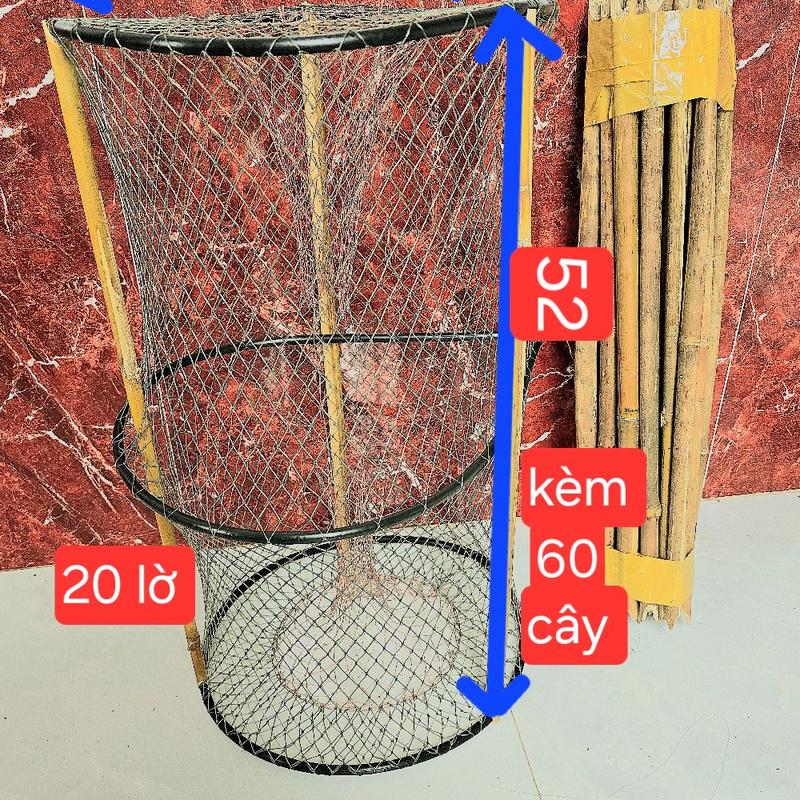 combo 20c tăng 60 cây lờ cá lóc vành nhựa (30*52)