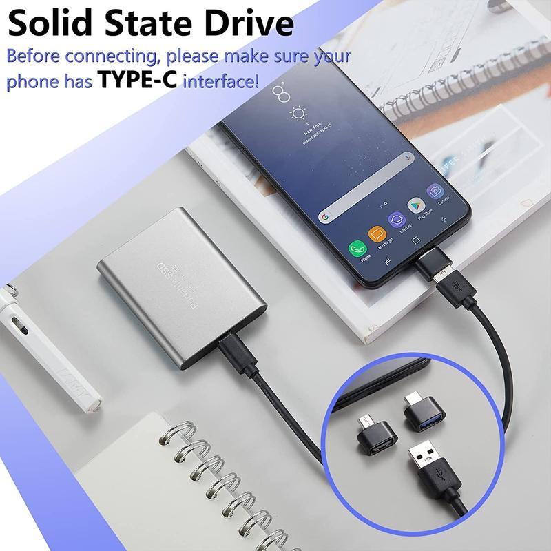 Product Introduction of 4TB External Hard Drive Portable SSD Type-C/USB 3.1 External Solid State Drive Hard Disk External Compatible with Desktop/Laptop/Mac/Windows/Linux/Android 1