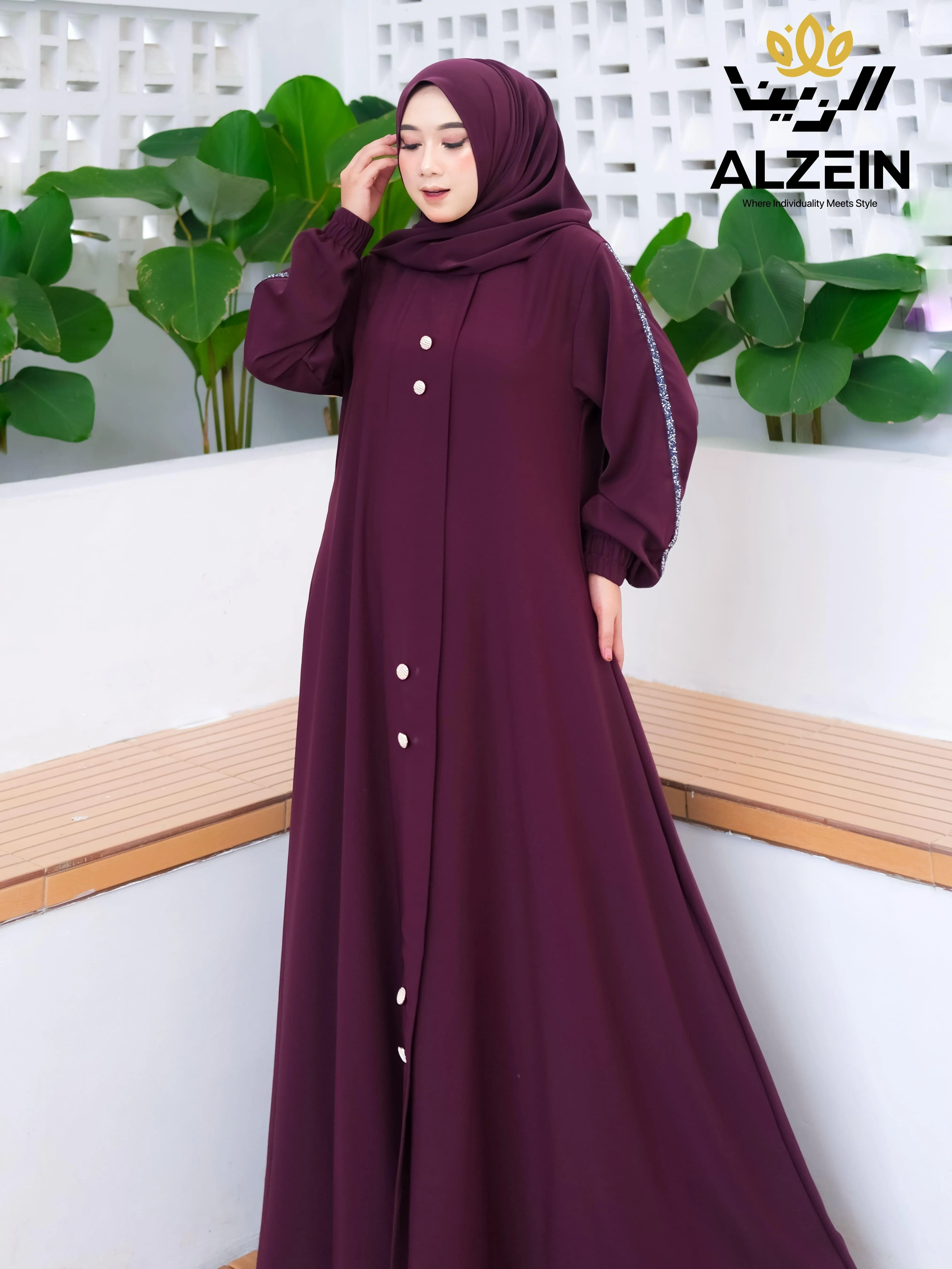 Alzein Zelia Abaya Turki Gamis Premium Marina Silk Marbella Anti UV