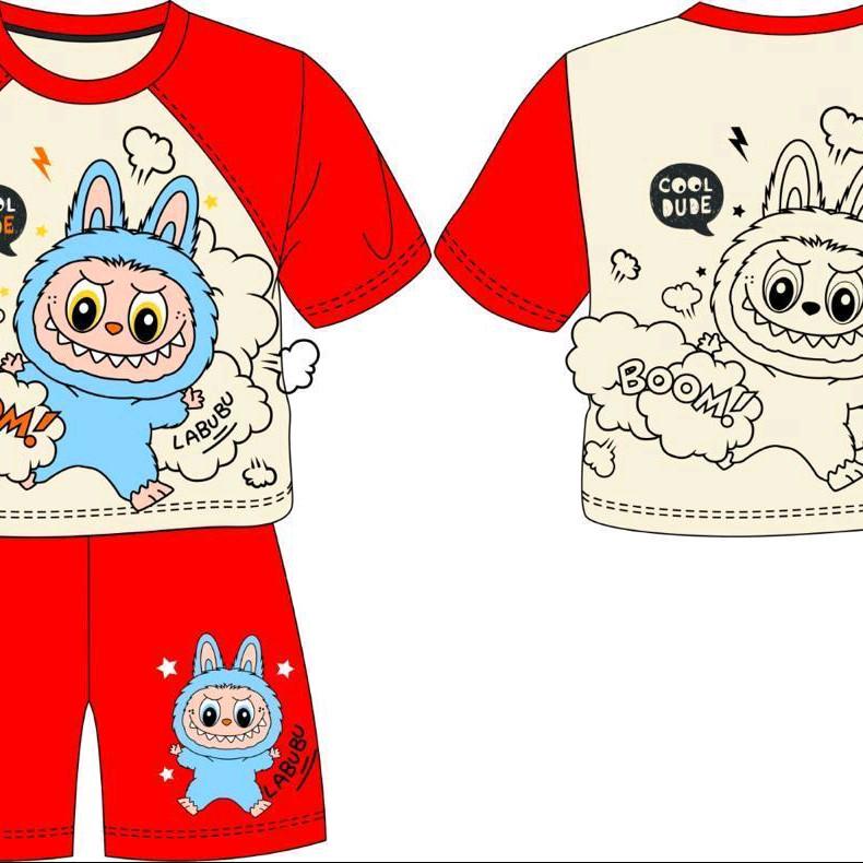 Setelan Anak Bubu Kaos dan Celana BerSablon 1-10 Tahun - Parsel, Laki Laki Perempuan - Cowok Travel Blue 7