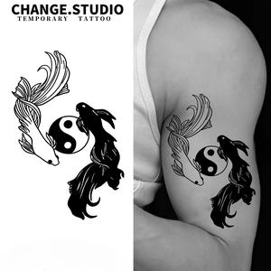 Hình Xăm Tạm Thời, Hình Xăm Cá Âm Dương Thái Cực Quyền, Kéo Dài Trong 15 Ngày, Không Thấm Nước, Không Lo Sợ Ma Sát. Miếng Dán Hình Xăm