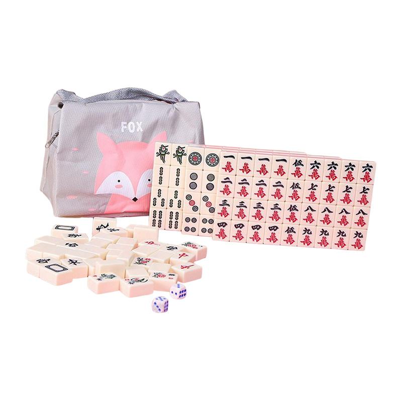 Portable Mini Mahjong Set with Handbag, Traditional Chinese Version ...