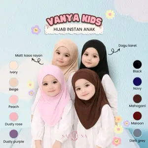 Vanya Kids Hijab Instan Anak Vanya Kids Kaos Rayon Viscose Dagu Karet Anak 1 - 6 Tahun Kerudung Muslim anak