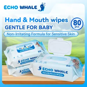 80 Lembar Kemasan hemat dengan ukuran ekstra besar dan tebal. Tisu Basah Bayi Hipoalergenik Non Alkohol Aman untuk Kulit Sensitif produk asli, kemasan hemat dengan ukuran ekstra besar dan tebal.