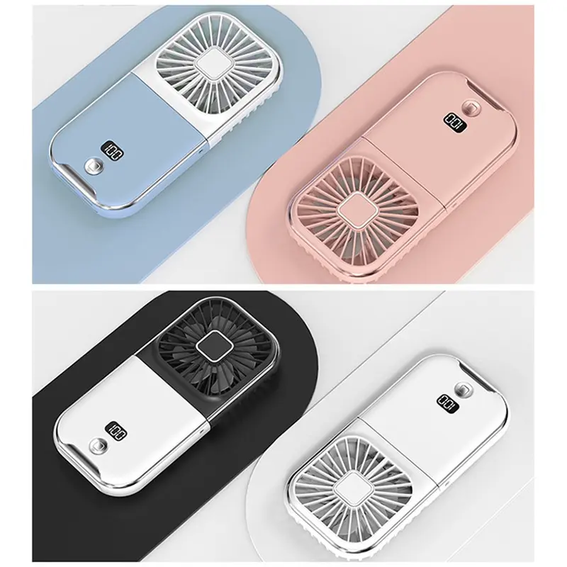 Goojodoq Kipas Angin Portable Mini USB Lipat Dudukan Ponsel /3 in1 Kipas Genggam Mini Lipat Kipas Angin /Power Bank 3000mAh /Pemegang Ponsel /Listrik Senyap Portabel USB 3 Gear 8