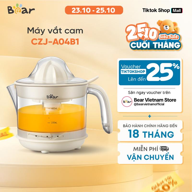 Máy vắt cam tự động Bear CZJ-A04B1 dung tích 400ml - Bản Tiếng Việt