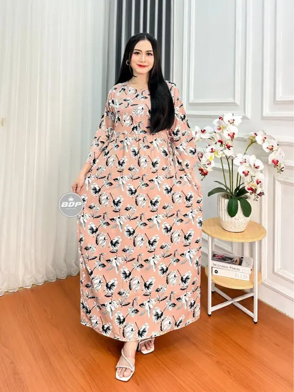 Dress Daster Rayon Tebal Motif Batik Kekinian Wanita Terbaru Busui Resleting 2