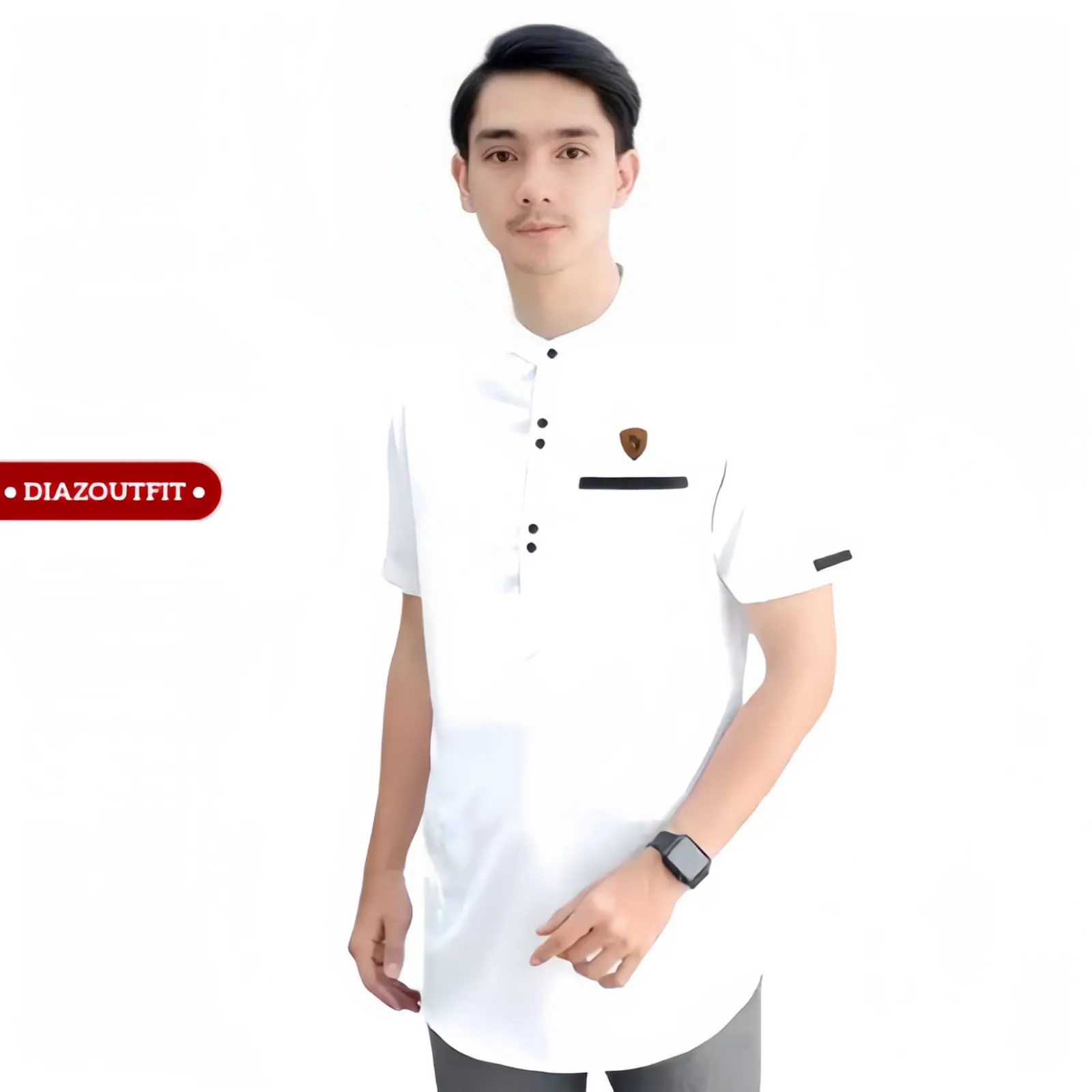 Koko Kurta Lengan Pendek Matt Katun Adem Tebal Terlaris Baju Muslim Nyaman Panjang Pria Dewasa Putih
