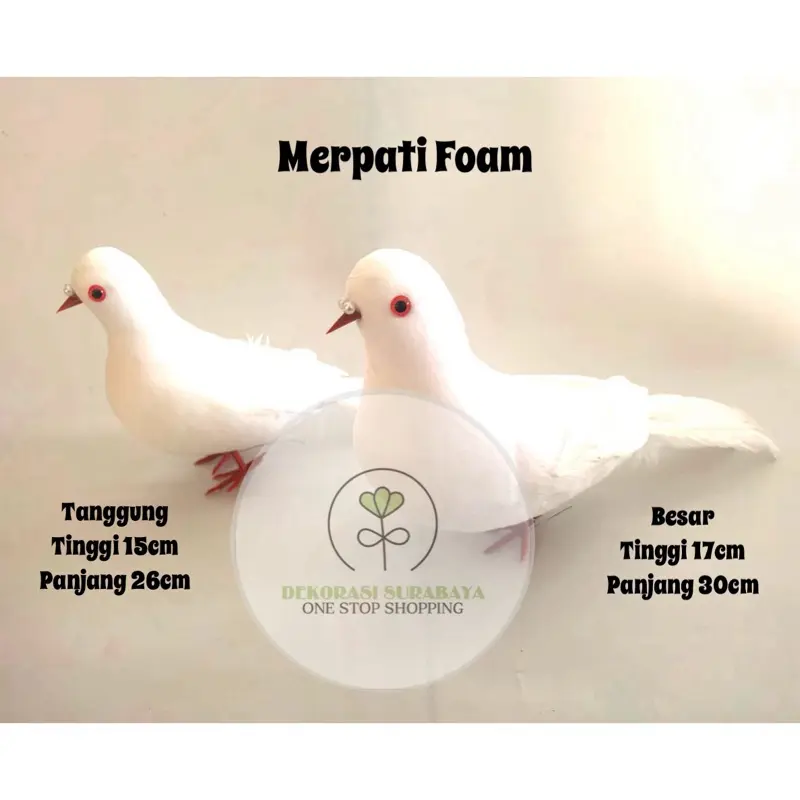Dekorasi Merpati gabus besar / merpati foam besar / merpati merpatian