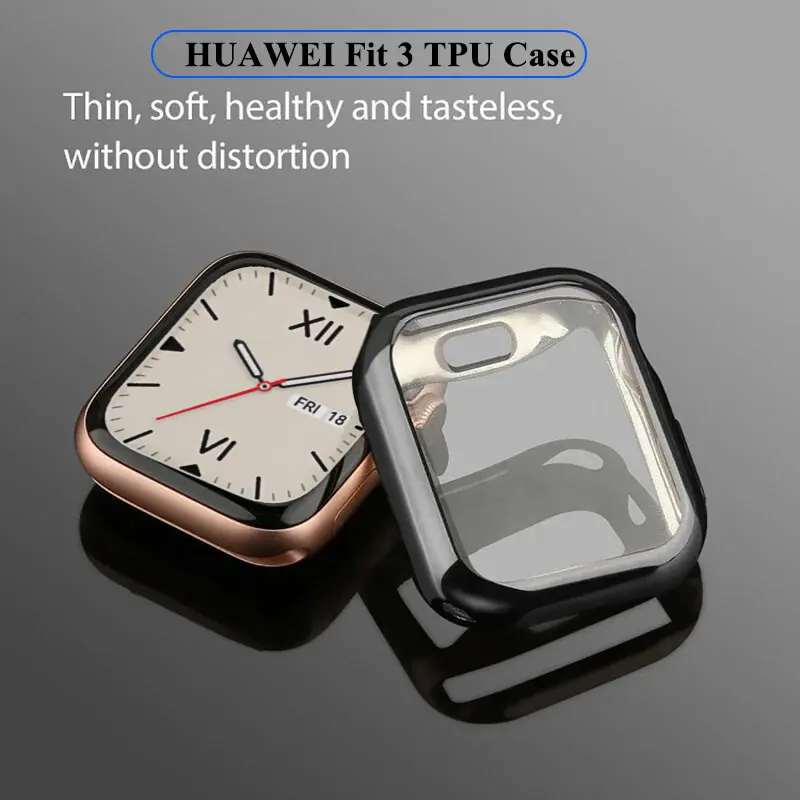 TPU Screen Protector Cover for Huawei Watch Fit 3 Case Huawei Watch Fit 3 Jam Tangan Pelindung Smartwatch Huawei Fit 3 Full Coverage Bumper Accessories 1