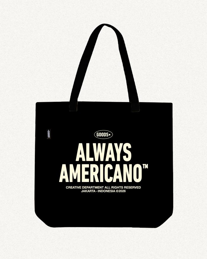 Gambar The Goods Dept - Tote Bag Always Americano Black dari The Goods Dept Kota Administrasi Jakarta Pusat Tokopedia