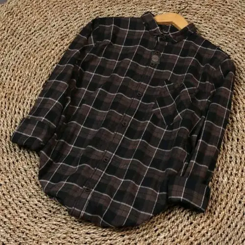 Kemeja flanel unisek lengan panjang distro premium