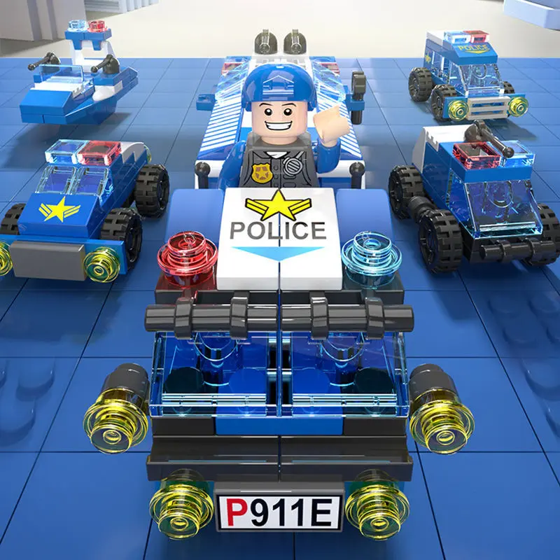 Mainan Edukasi Balok 147Pcs Polisi SWAT Model 3D Puzzle Mainan Anak Laki-laki 6/7/8 tahun 4