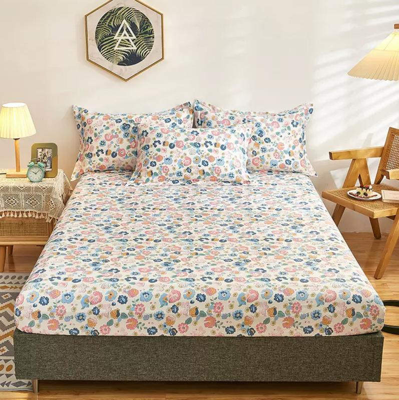 Product Introduction of Pure Cotton Fitted Sheet and 2pcs Pillowcases Kids Mattress Cover Protector Four Corners with Elastic Band 16 Sizes 100% Cotton 20