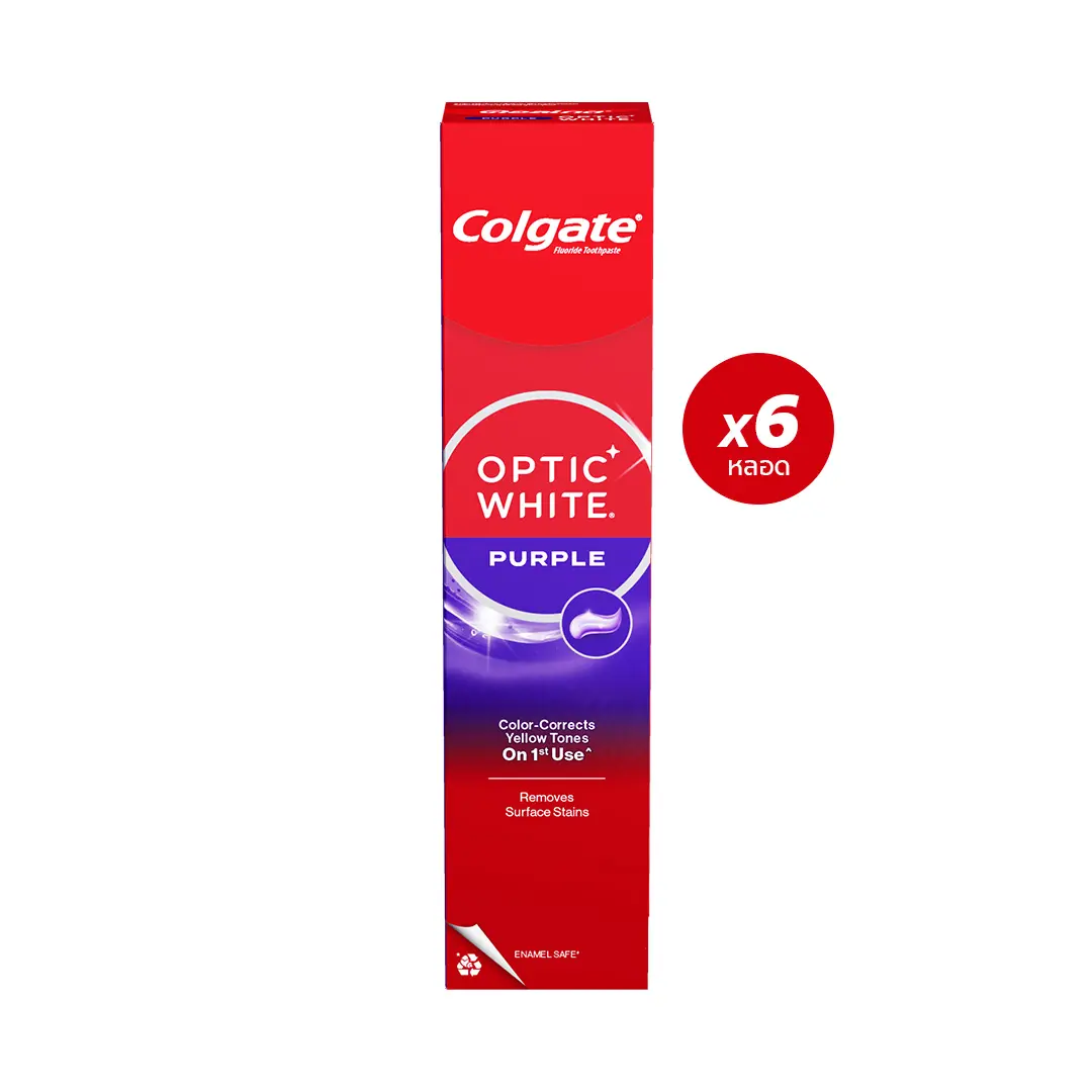 [มี 2 แพ็คให้เลือก] ยาสีฟัน คอลเกต อ๊อพติค ไวท์ เพอร์เพิล 37 กรัม Colgate Optic White Purple 37g