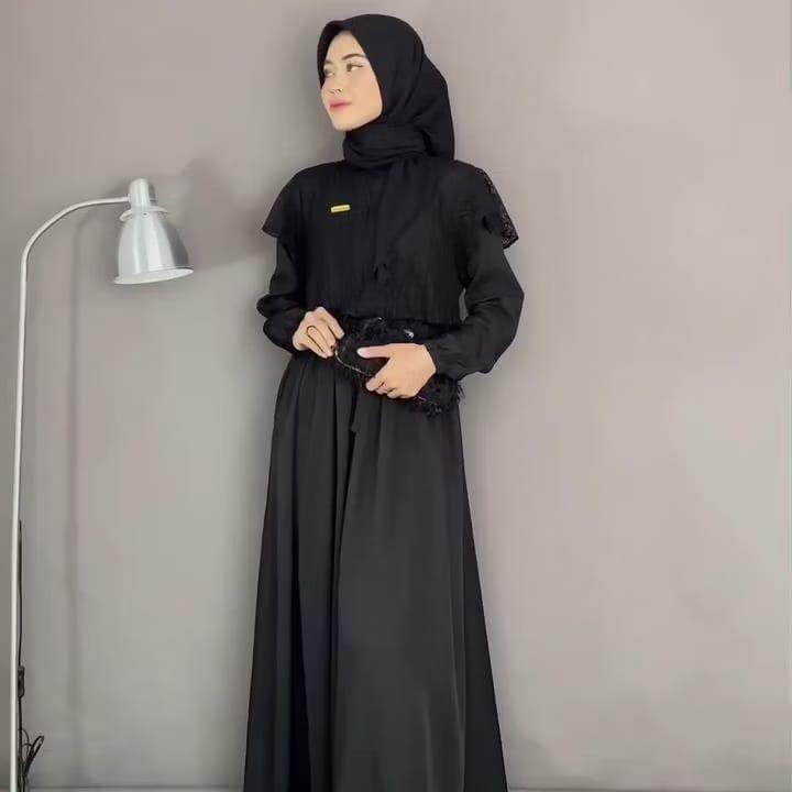 EMMA by STAR 09 STORE Dress Brokat Remaja dgn Tali Pinggang,Cantik,Anggun,& Elegan. 0