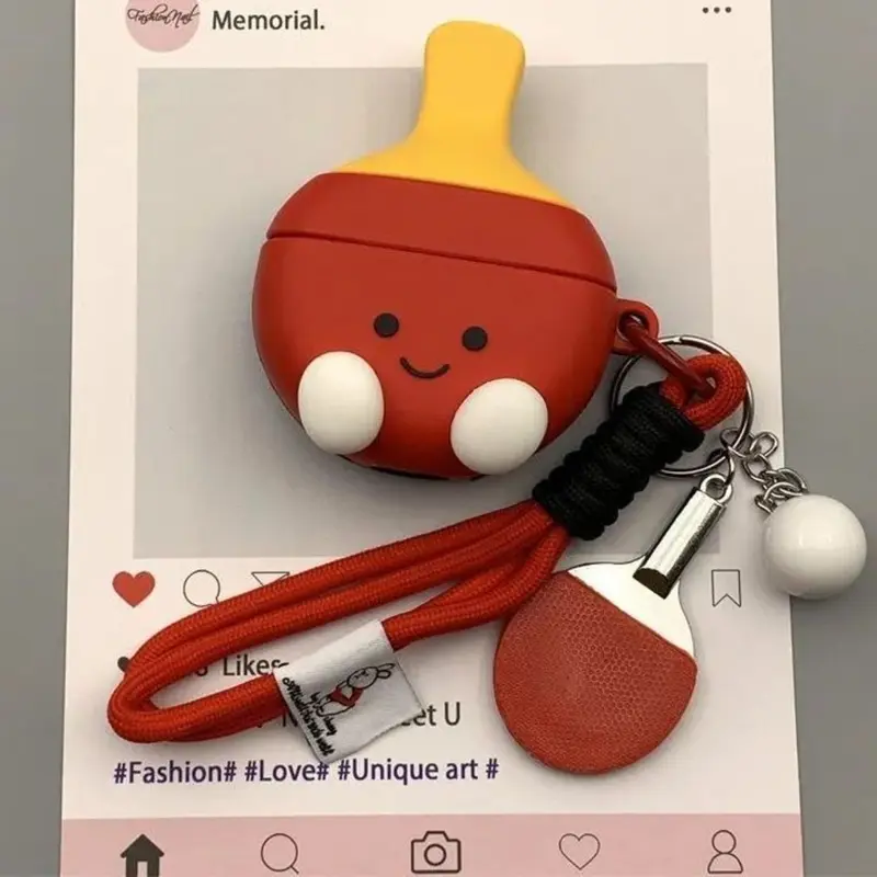 Hộp Đựng Tai Nghe Không Dây, Phong Cách Thể Thao, Thiết Kế Bóng Tennis Ping Pong Sáng Tạo LYY, Tương Thích Với IPhone Apple Airpods 1 2 3 4 Pro, Tai Nghe Bluetooth, Vỏ Bảo Vệ Chống Sốc 7