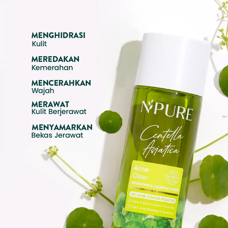 【Paket Jerawat 3pcs】NPURE Cica Toner 150ml+Cica Face Wash + Cica Biome / Cica Moisturizer/ Acne Skin/Acne Toner/Acne Serum Acid Berjerawat Facial Membersihkan Mencerahkan Muka Wajah Hydrating Extract Glutathione Niacinamide 2