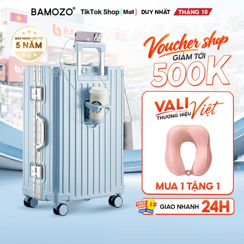 [GIẢM SÂU] Vali Du Lịch Bamozo Khung Nhôm 9066 Cao Cấp Nhựa Pc Nguyên Khối Chống Va Đập Size 20/24 4 Bánh Xoay 360 Độ Khóa Số Bảo Mật, Vali Về Quê, Hành Lý Phù Hợp Đi Du Lịch, Kí Gửi Nam Nữ_9066