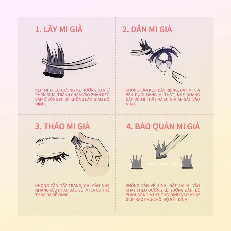 [Ship Từ Hà Nội] Mi Giả Có Keo Sẵn ELYZZA Lông Mi Tự Dính Không Cần Keo Sợi Mi Tự Nhiên, Dễ Gắn & Sử Dụng Nhiều Lần Mi Cụm Phù Hợp Nối Mi & Trang Điểm Hàng Ngày 7