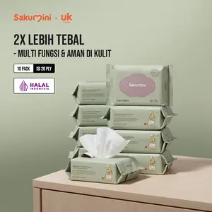 Sakumini Tisu Basah Bayi Wet Tissue Baby Wipes Hand Mouth Tisu Wajah Lembut Travel Pack 20lembar Bundling (Beli 7 Gratis 3 )