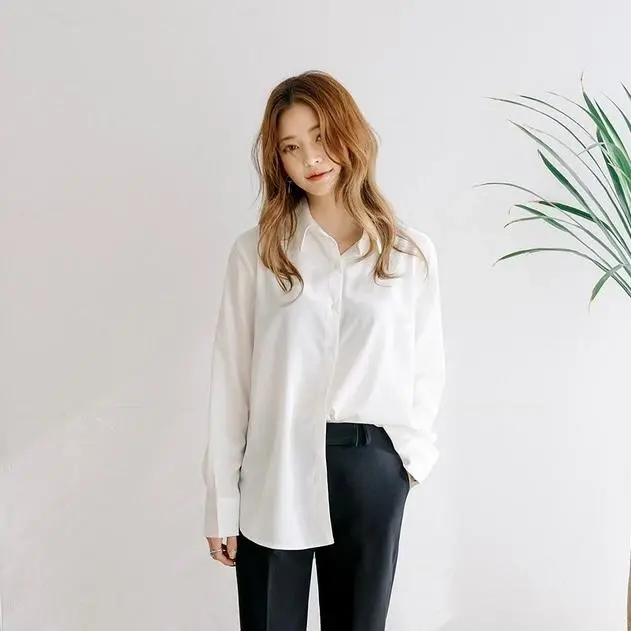 Atasan Kemeja Wanita bahan Rayon Twill Lengan Panjang