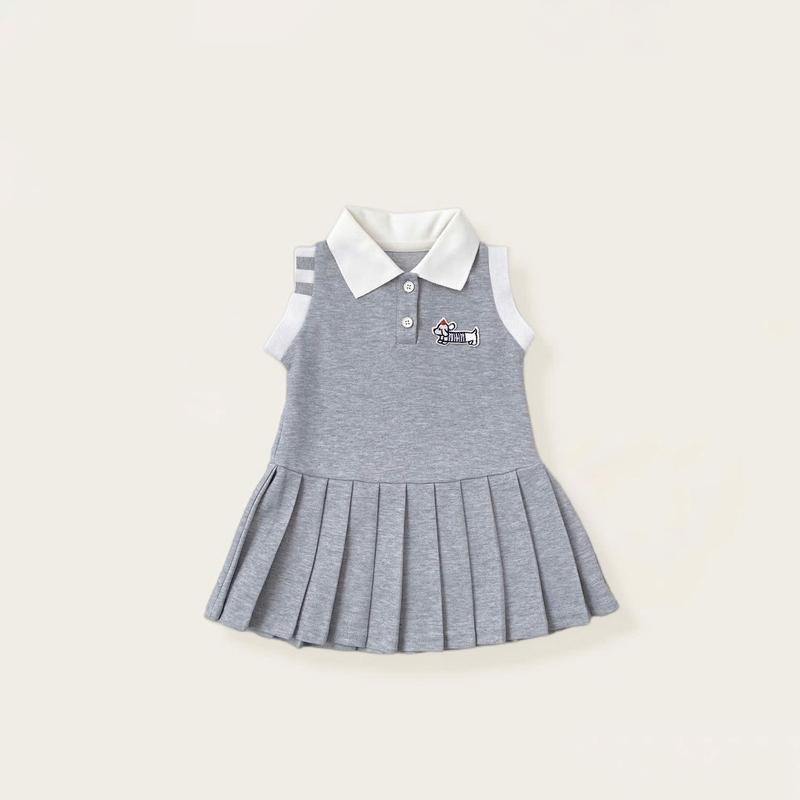 [706] (2 màu) Váy polo xếp ly thêu cún nhỏ siêu xinh cho bé 2