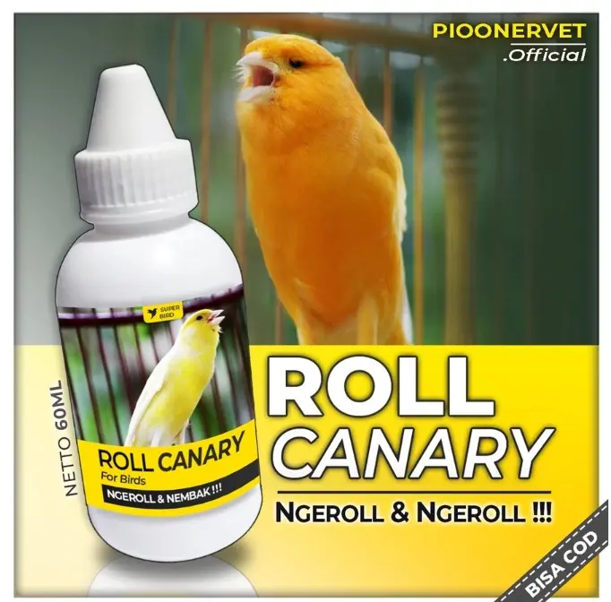 ROLL CANARY 60ML Vitamin Penggacor Plong Ngeroll Burung Kenari Meningkatkan Stamina Burung Kicau Bening Kristal by PIOONERVET