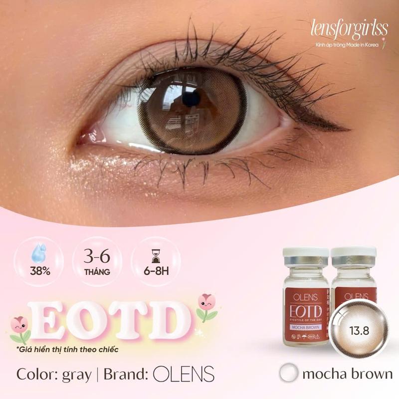 OLENS Kính áp tròng sz GIÃN TRÒNG hiệu ứng filter EOTD MOCHA BROWN chính hãng KOREA | Lens cận | LENSFORGIRLSS
