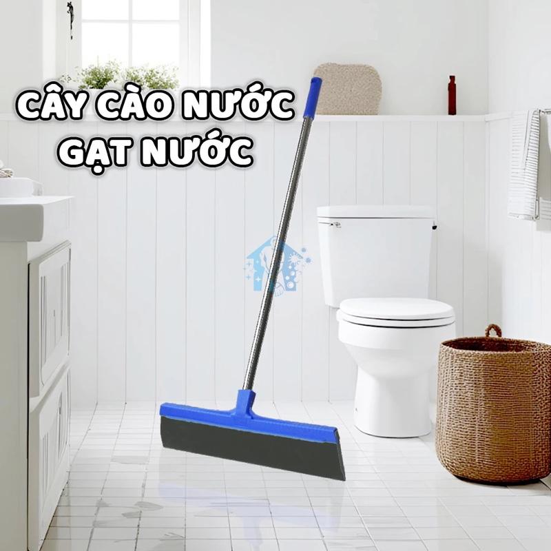 Cây Gạt Nước Sàn Nhà - Cán Inox Sáng Bóng ,Lưỡi Dày Dặn Bám Sát Mặt Sàn Cay cào & Chổi Đẩy Gạt Nước Mặt Sàn màu ngẫu nhiên
