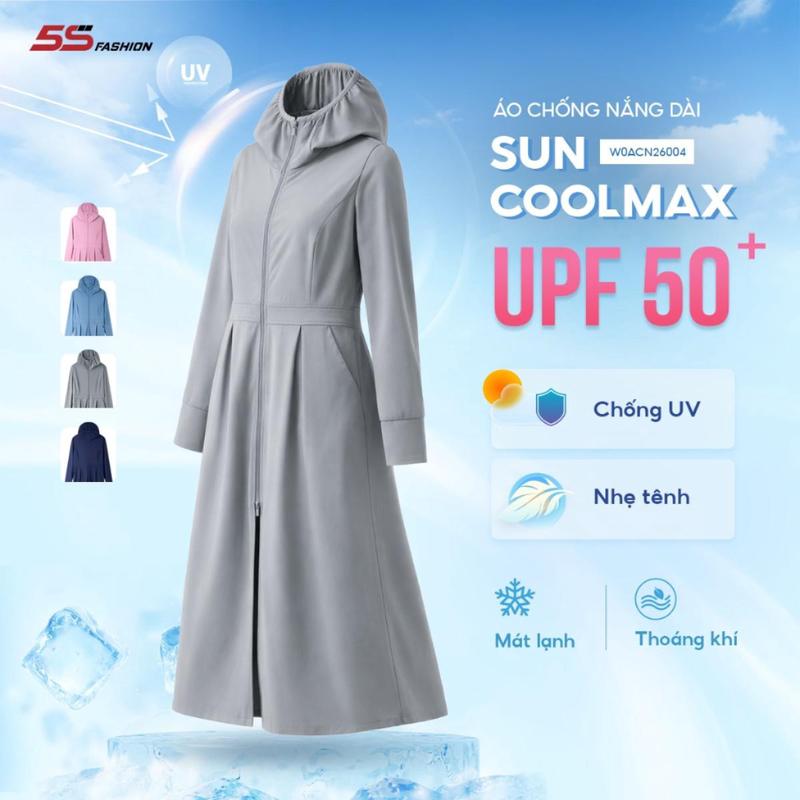 Áo Chống Nắng Nữ Dáng Dài 5S FASHION SUN-COOL Chống Nắng Tối Ưu, Nhẹ Mát W0ACN26004