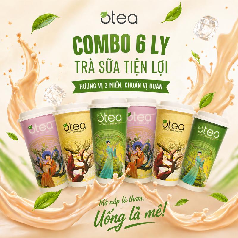 Ô Tea Trà Sữa Tiện Lợi, Tự Pha Tại Nhà, Hương Vị 3 Miền, Chuẩn Vị Quán, 650ml