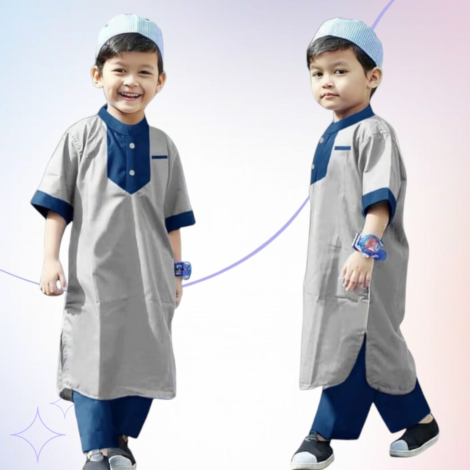 SETELAN BAJU KOKO JUBAH FAHRI ANAK PLUS PECI USIA 1-10 TAHUN / BAJU MUSLIM ANAK LAKI-LAKI TERBARU