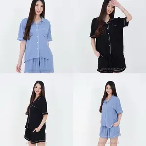 JEARA - Daisy Soft Piyama Baju Tidur Wanita  Celana Pendek Cantik Polos | Bahan Rayon Premium Lembut