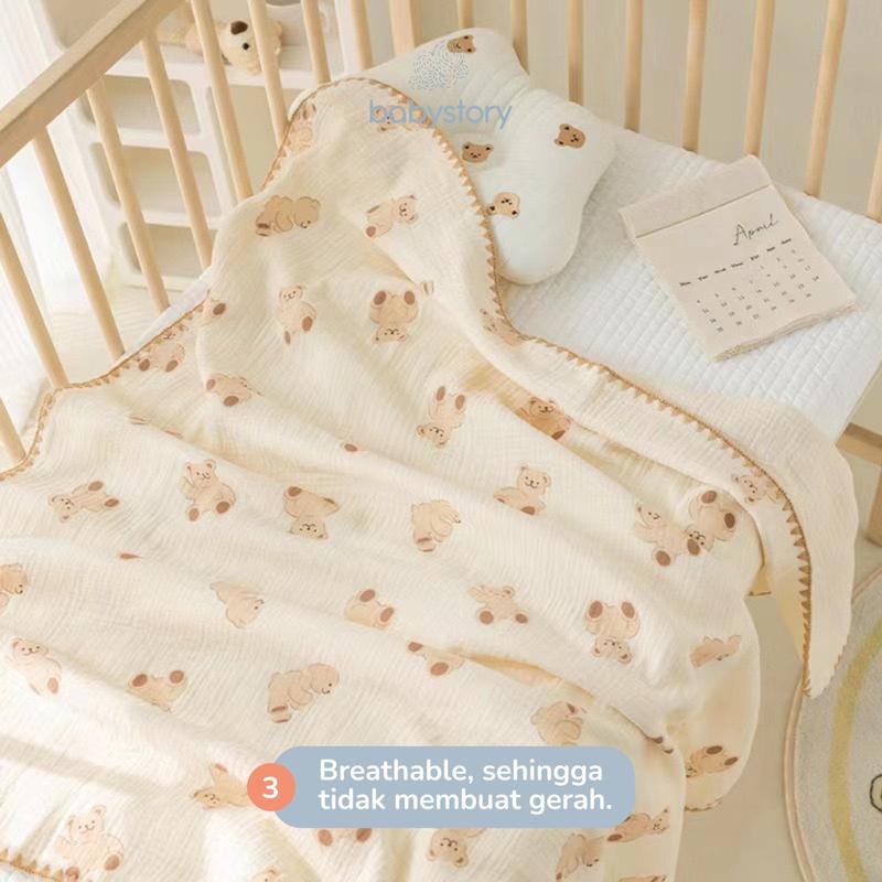 Selimut Bayi Newborn Bamboo Lembut Halus Nyaman Ukuran 100 x 100 cm 3