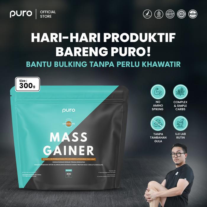 Gambar PURO Mass Gainer Weight Gain Gainer Penambah Berat Badan 300gr - Chocolate dari Puro Indonesia Kota Surakarta Tokopedia