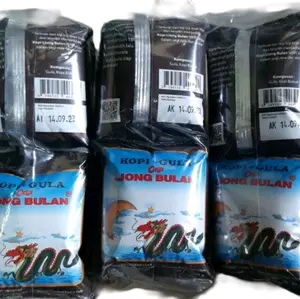 3 pak(6 renceng) kopi liong bulan khas bogor kopi+gula 25gram x 60sachet Hitam