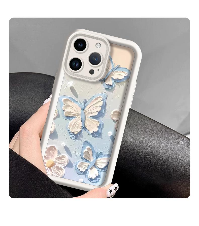 Casing hp untuk tipe iphone infinix itel tecno case softcase dengan motif butterfly paper lucu imut dan simple JTK0052