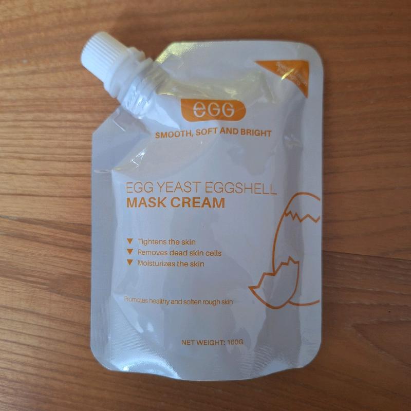EGG YEAST EGGSHELL Mask Cream 100gr Face Masker Cangkang Telur Facial Krim Wajah Peel Off Kulit E.G.G Glam Glow Melembutkan Muka 1