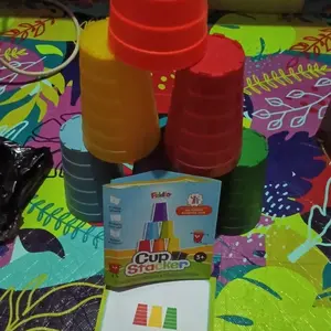 Mainan Susun Gelas [Isi 6 + Kartu] Stacking Cup Mainan Edukasi Menyusun Cangkir | FIDDLO Cup Stacker