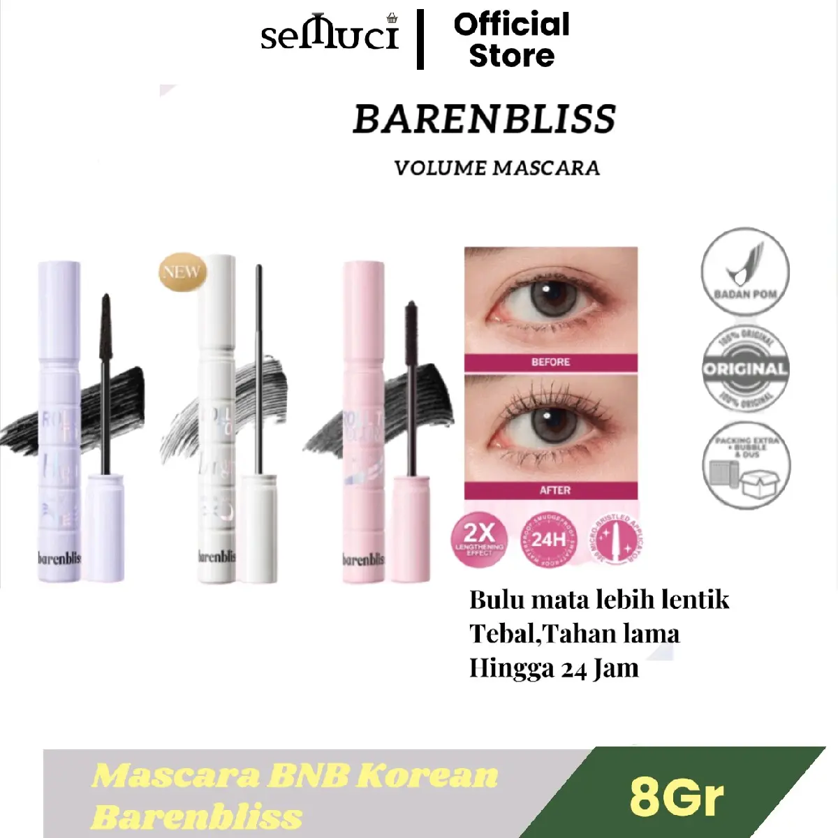 BNB Barenbliss Mascara Korean Roll to volume mascara/Hight To Volume mascara /Roll length  Maskara