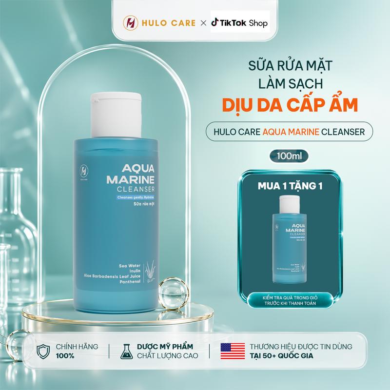 [HÀNG TẶNG] Sữa rửa mặt Hulo Aqua Marine Cleanser 100ml Làm Sạch Dịu Nhẹ, Cấp Ẩm
