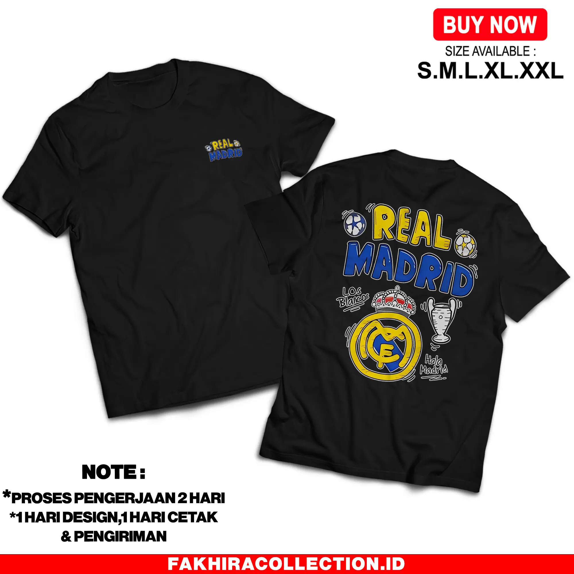 Kaos Real Madrid - Baju Supporter Bola - Nyaman dan adem Unisex