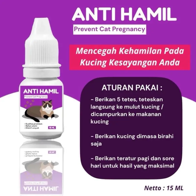 Obat KB Anti Hamil untuk Kucing 15ml - Obat KB Kucing 2