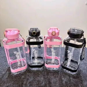 Botol minum 2 liter hblf dengan sedotan (kotak) (helsi)