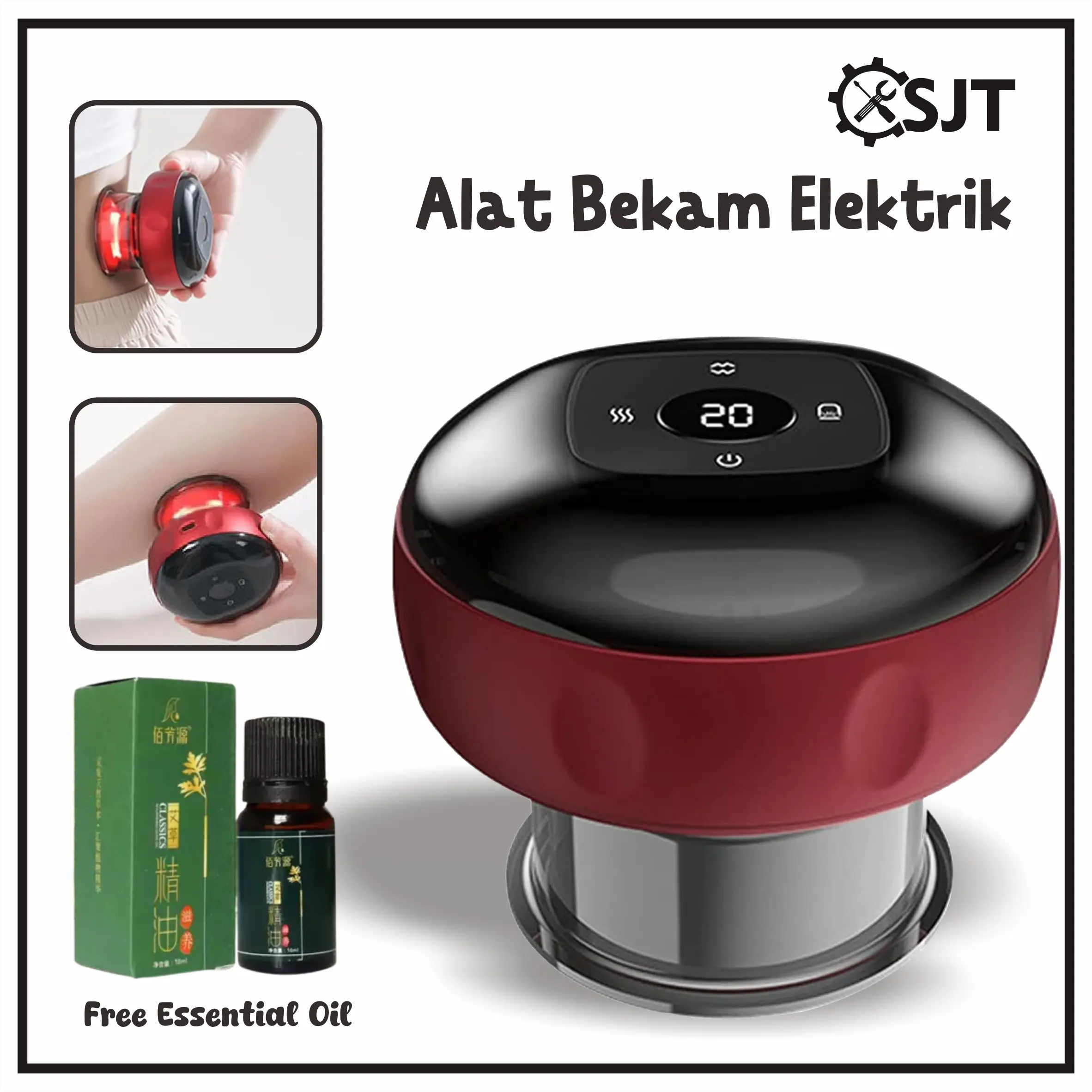 SJT - Alat Bekam Elektrik Pemanas Cupping Massage Instrument 5 in 1
