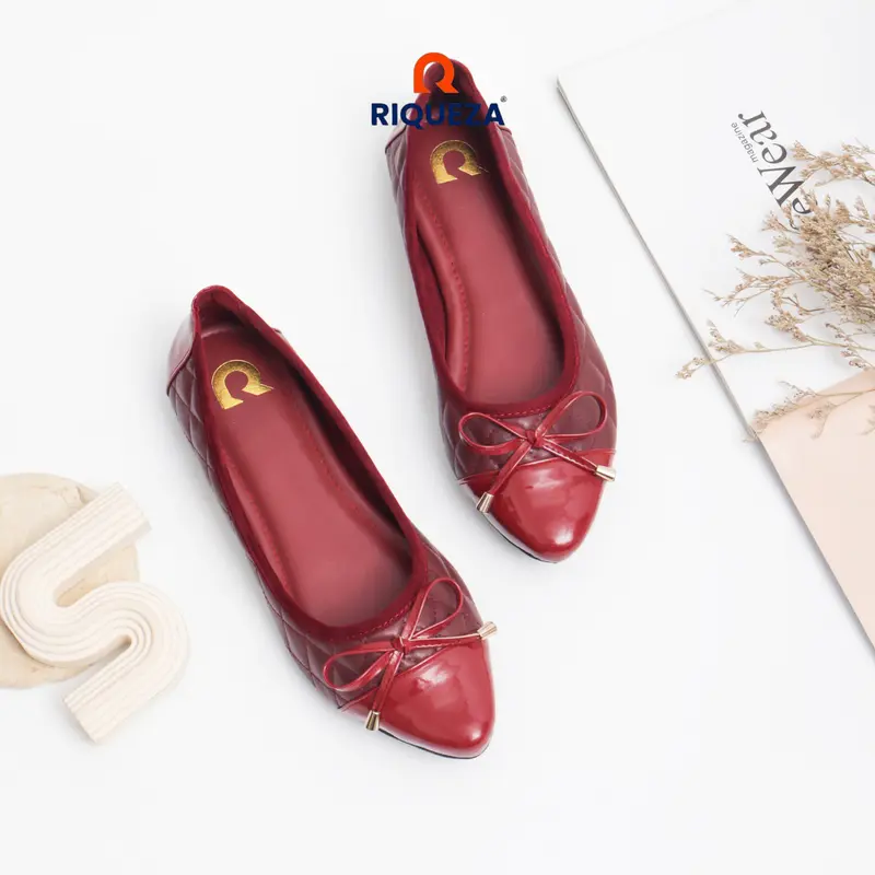 Riqueza SALVIA Sepatu Flat Shoes Wanita Flatshoes Balet Pita Quilted sepatu kerja wanita 1