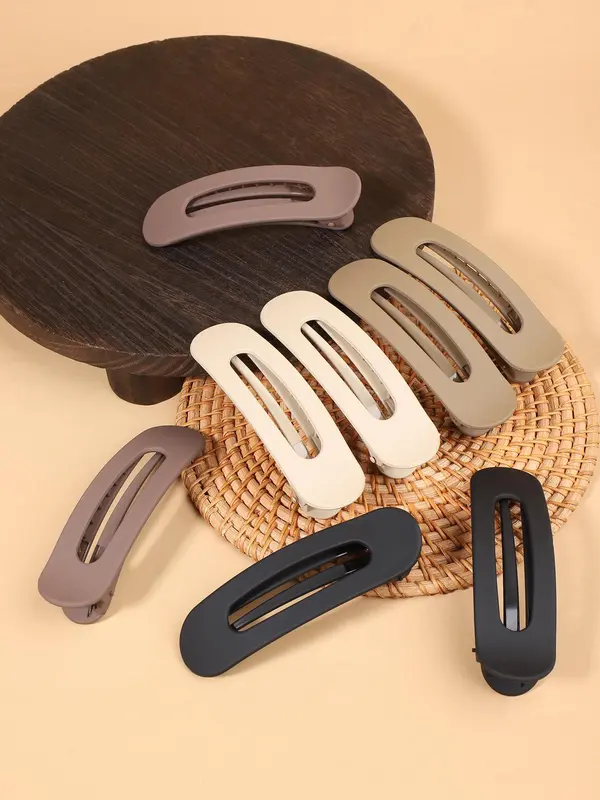 Solid Color Hair Clip, Casual Simple Hair Accessories for Women & Girls, Minimalist Headwear Suitable for Thick Hair 7